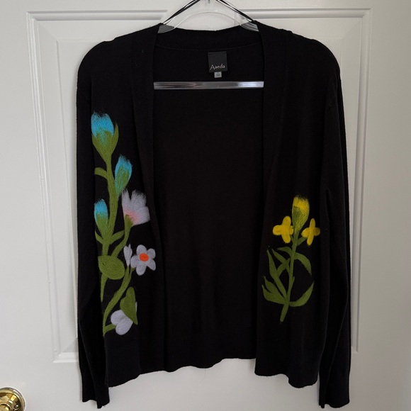 Black Floral Women's Cardigan by Aaeda - Size Large - Picture 7 of 7